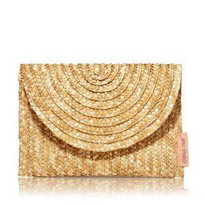 Jane Iredale Straw Clutch Cosmetic Bag NEW Woven Chic Storage